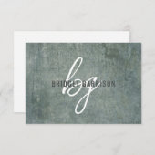 モノグラムの石板ブルーグレーブ絵を描ラシ ノートカード (正面/裏面)