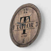 モノグラムの確立される最初のヴィンテージの姓 ラージ壁時計 (傾斜)