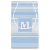 モノグラムの空色のストライブ柄 スモールペーパーバッグ (裏面)