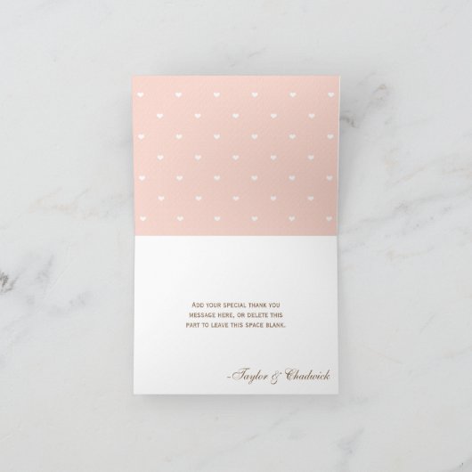 モノグラムの紋章が入った マッド・ハッター ウェディング サンクス カード (内部)