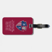 モノグラムの紋章の盾銀製のライオンの紋章付き外衣 ラゲッジタグ (裏面横)