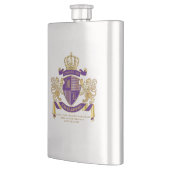 モノグラムの紋章の金ライオンの盾紋章付き外衣 フラスク (左)