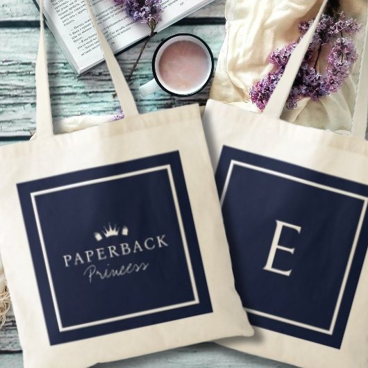 モノグラムの紙の本のプリンセスブックラバー トートバッグ