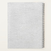 モノグラムの素朴グレーエレガントLinenスクリプト プランナー手帳 (裏面)