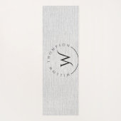 モノグラムの素朴グレーエレガントLinenスクリプト ヨガマット (裏面)