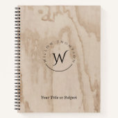 モノグラムの素朴木のテクスチャエレガント履歴 ノートブック (正面)