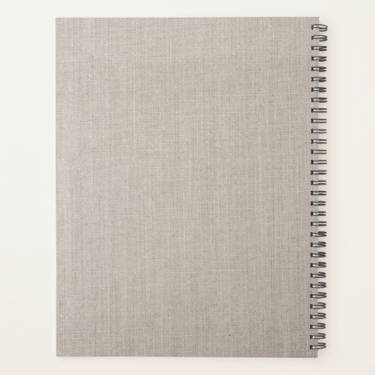 モノグラムの素朴Beigeリネンエレガントスクリプト プランナー手帳 (裏面)