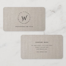 モノグラムの素朴Beigeリネンエレガントスクリプト