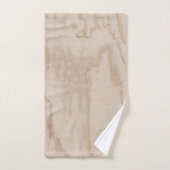 モノグラムの素朴Wood Textureエレガント Script バスタオルセット (ハンドタオル)