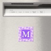 モノグラムの紫の丸パターン マグネット (インサイチュ (食洗機))
