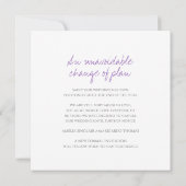 モノグラムの紫の葉　結婚式　キャンセル 案内状 (裏面)