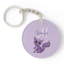 モノグラムの紫色の子猫