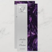 モノグラムの紫色の絹の結婚式プログラムの招待状 招待状 (正面/裏面)