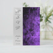 モノグラムの紫色の質のRsvpの招待状 出欠カード (スタンド正面)
