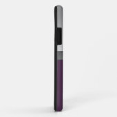 モノグラムの紫色の銀製のフェイクな金属の（紋章の）フラ・ダ・リ Case-Mate iPhoneケース (裏面/右)