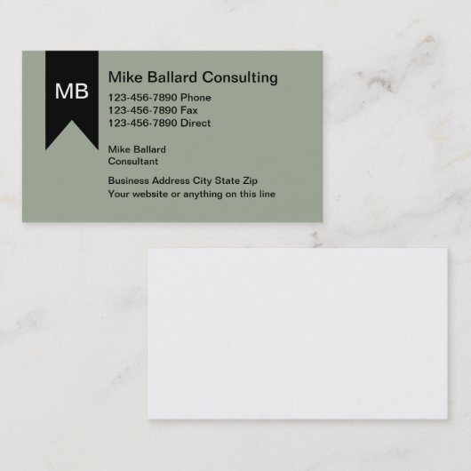 モノグラムの経営コンサルタントの名刺 名刺 (正面/裏面)