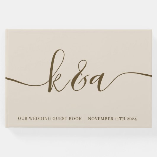 モノグラムの結婚のゲストブック ゲストブック (正面)