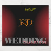 モノグラムの結婚の飲食物ラベルセット スパークリングワインラベル (シングルラベル)