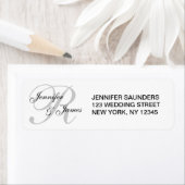 モノグラムの結婚カスタム住所 シール (インサイチュ)