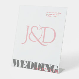 モノグラムの結婚台標識 台座サイン