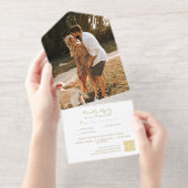 モノグラムの結婚式フォトQRコード オールインワン招待状 (切り取り部)
