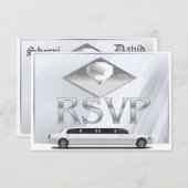 モノグラムの結婚式出欠確認カード 招待状 (正面/裏面)