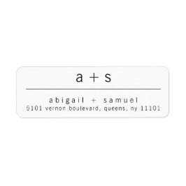 モノグラムの結婚式差出人住所ラベル(モダン・ミニマリスト) ラベル