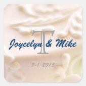 モノグラムの結婚式用シールと封筒用シール スクエアシール (正面)