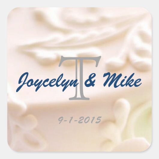 モノグラムの結婚式用シールと封筒用シール スクエアシール (正面)