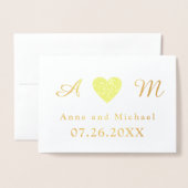 モノグラムの結婚式 箔カード (封筒付き正面)