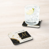 モノグラムの結婚祝いのコルクのコースター-同世代の人 コースター (右側)