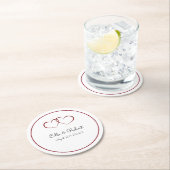 モノグラムの結婚紙 ラウンドペーパーコースター (インサイチュ)