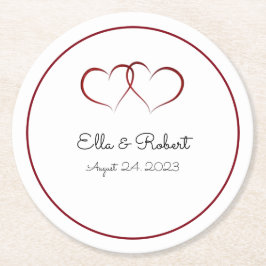 モノグラムの結婚紙 ラウンドペーパーコースター