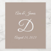 モノグラムの結婚贈 ワインラベル (シングルラベル)