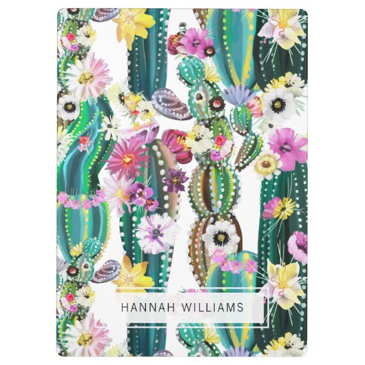 モノグラムの絵を描カクタスのパターン(の模様が)ある背景 クリップボード (裏面)