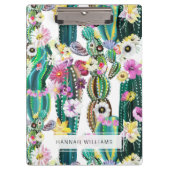 モノグラムの絵を描カクタスのパターン(の模様が)ある背景 クリップボード (正面)