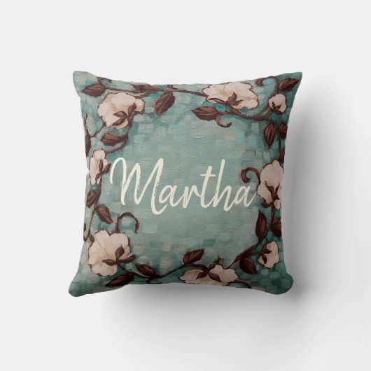 モノグラムの綿のリースのカスタムの枕 クッション (裏面)