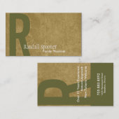 モノグラムの緑のカーキ色のブラウンの医者の名刺 名刺 (正面/裏面)
