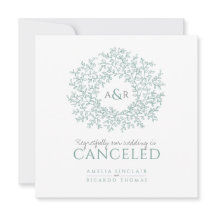 モノグラムの緑の葉　結婚式　中止