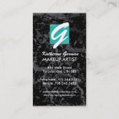 モノグラムの織り目加工のメーキャップアーティストの名刺 名刺 (裏面)