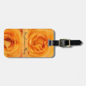 モノグラムの美しい黄橙色の雑種の茶バラ ラゲッジタグ (正面横)