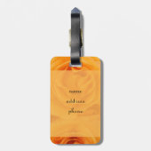 モノグラムの美しい黄橙色の雑種の茶バラ ラゲッジタグ (裏面縦)