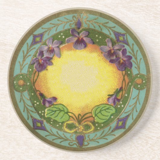 モノグラムの美女の新紀元のフランスのなすみれ色のコースター コースター (正面)