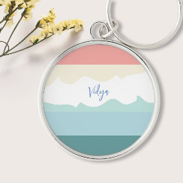 モノグラムの色のブロック キーホルダー