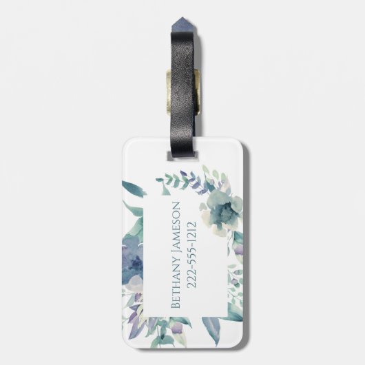 モノグラムの花のカスタムな荷物のラベル ラゲッジタグ (裏面縦)