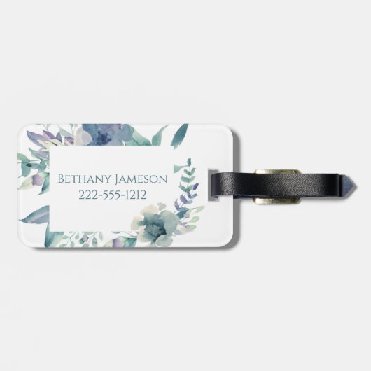 モノグラムの花のカスタムな荷物のラベル ラゲッジタグ (裏面横)