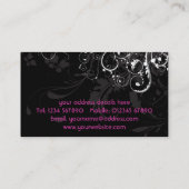 モノグラムの花のグランジな名刺 名刺 (裏面)