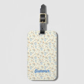 モノグラムの花のパタガーリーーンをパーソナライズ ラゲッジタグ (正面縦)