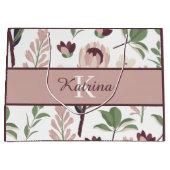 モノグラムの花柄ギフトバッグ ラージペーパーバッグ (正面)