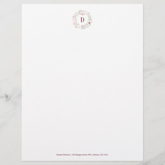 モノグラムの花柄 レターヘッド (正面)